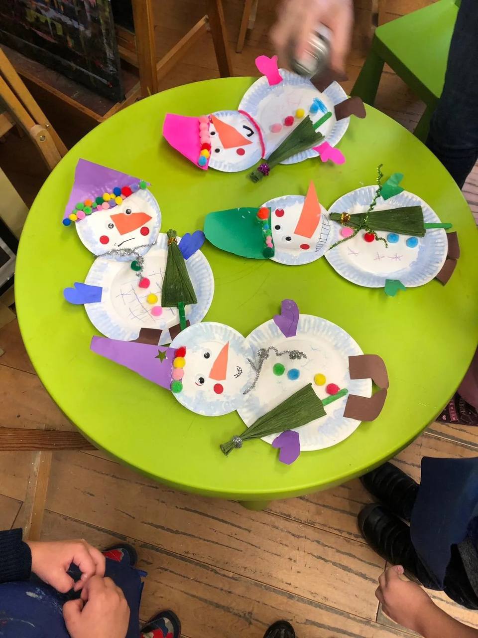 Children participating in art projects