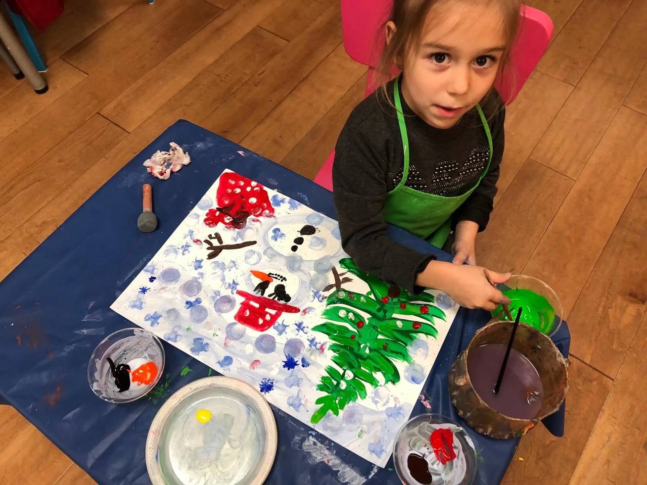 Children participating in art projects