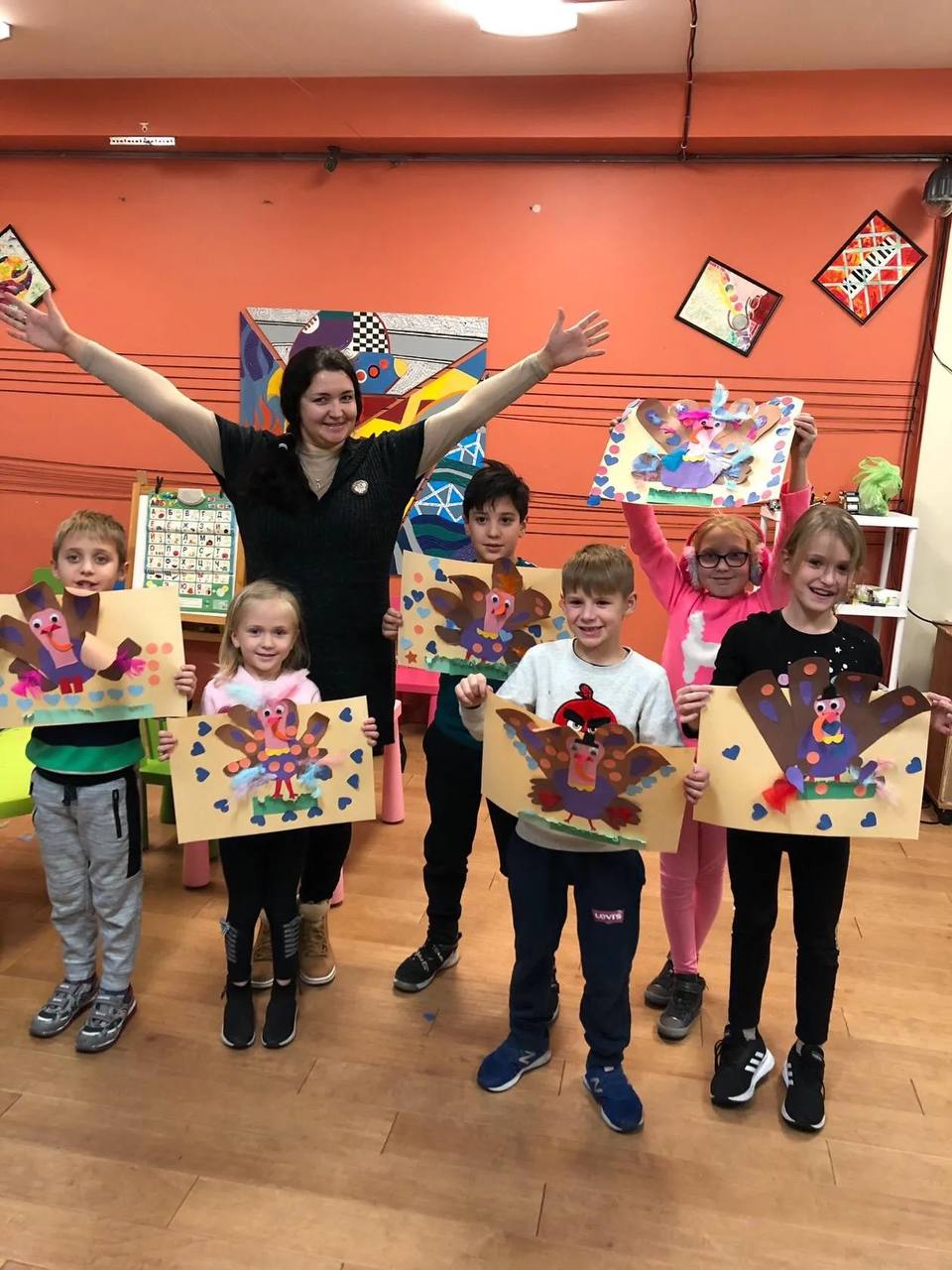 Children participating in art projects