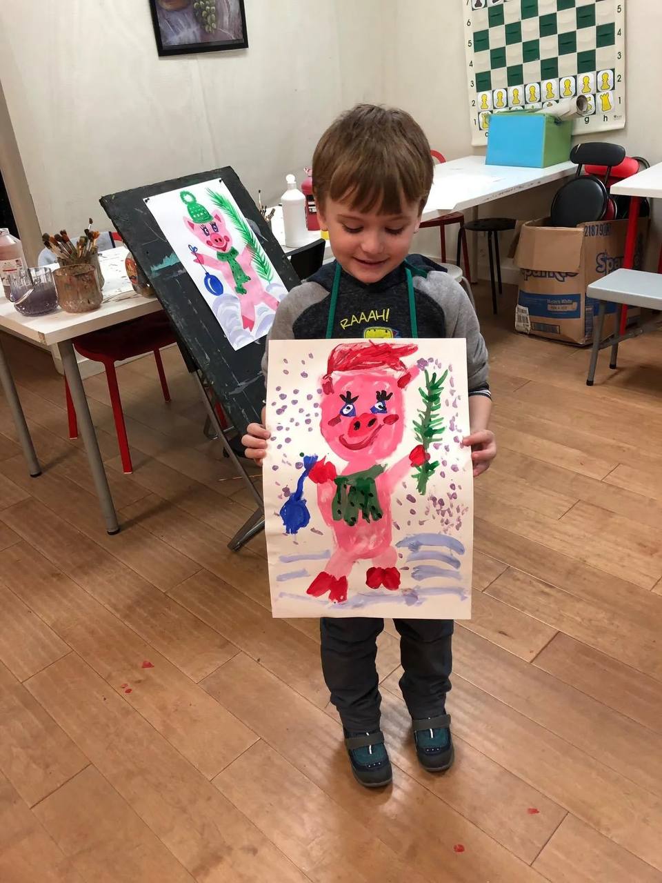 Children participating in art projects