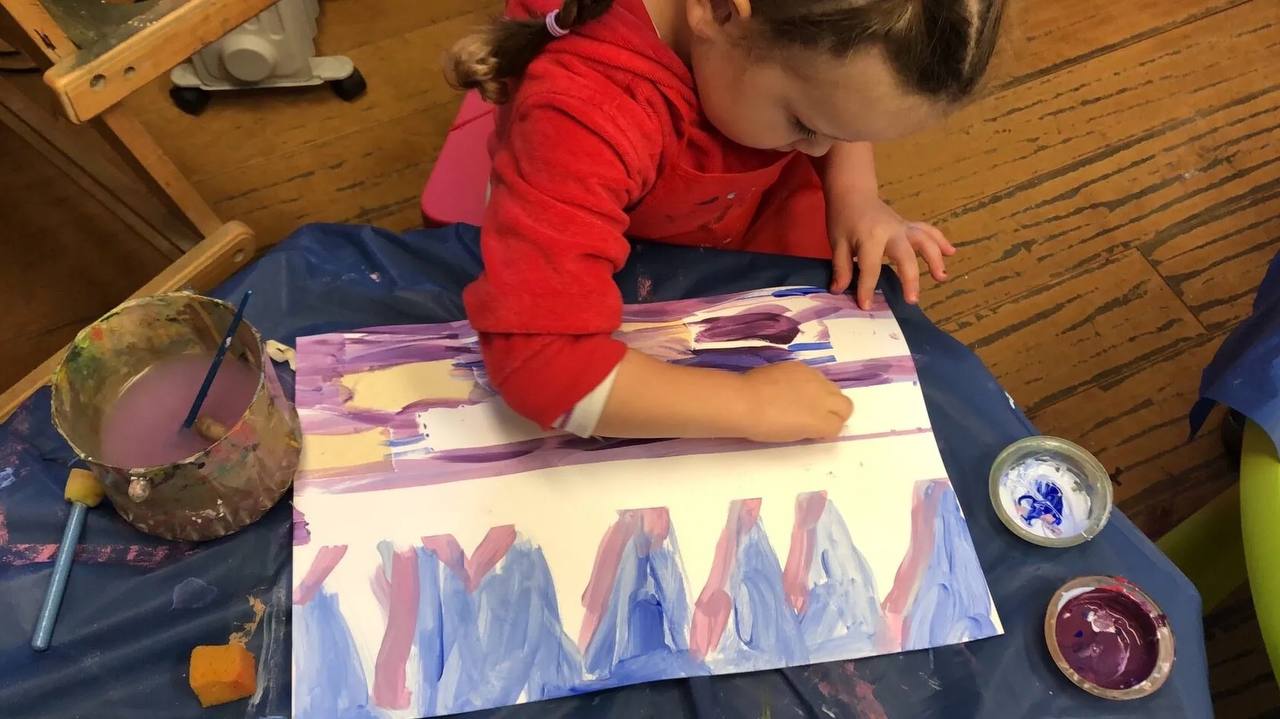 Children participating in art projects