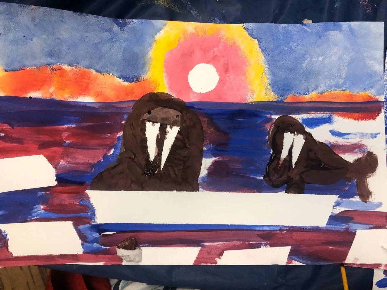 Children participating in art projects