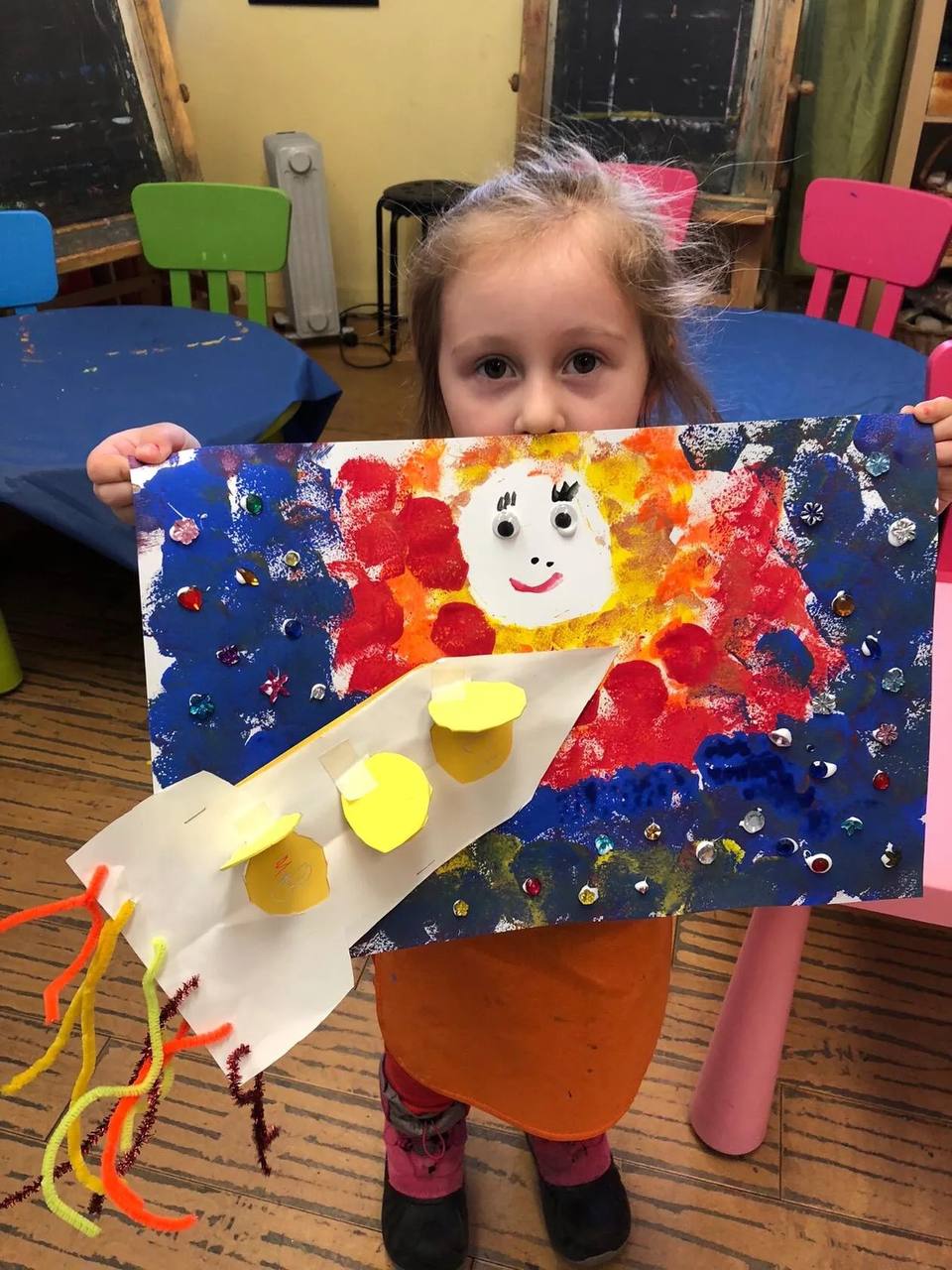 Children participating in art projects