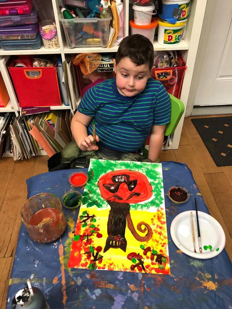 Children participating in art projects