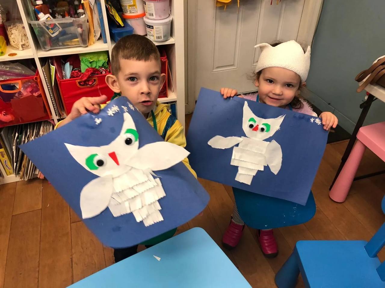 Children participating in art projects