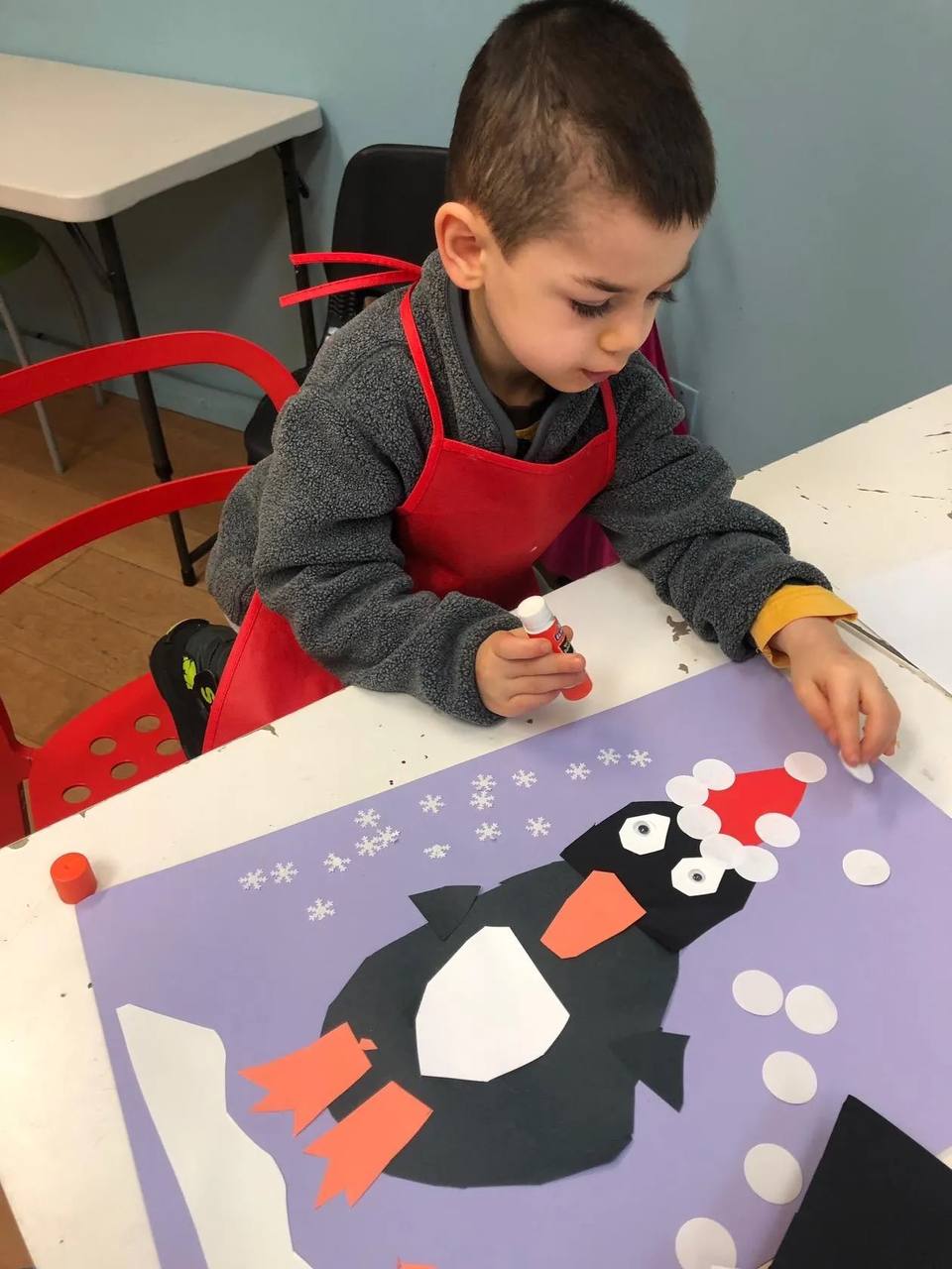 Children participating in art projects