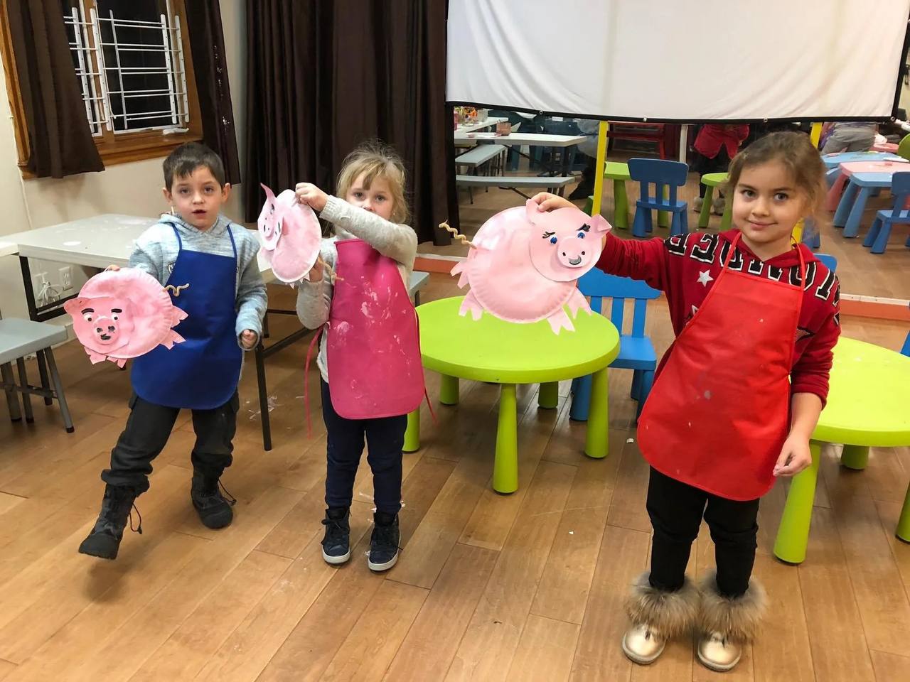 Children participating in art projects